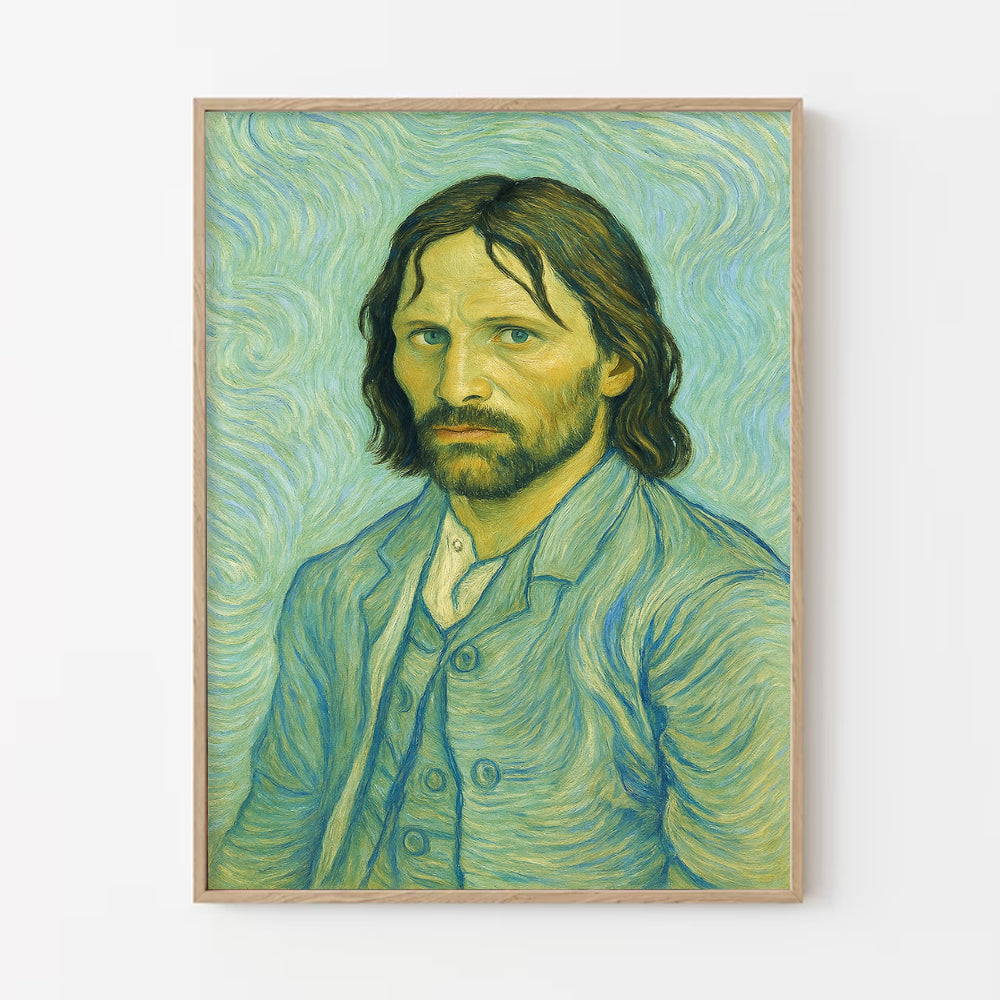 Aragorn Funny Meme Art Poster, Lord of The Rings, Davinci, Van Gogh Style Fantasy Wall Decor, Humorous Lord Artwork Print, Trendy Home Art Gift