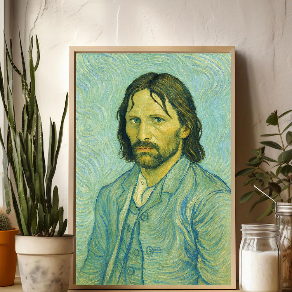 Aragorn Funny Meme Art Poster, Lord of The Rings, Davinci, Van Gogh Style Fantasy Wall Decor, Humorous Lord Artwork Print, Trendy Home Art Gift