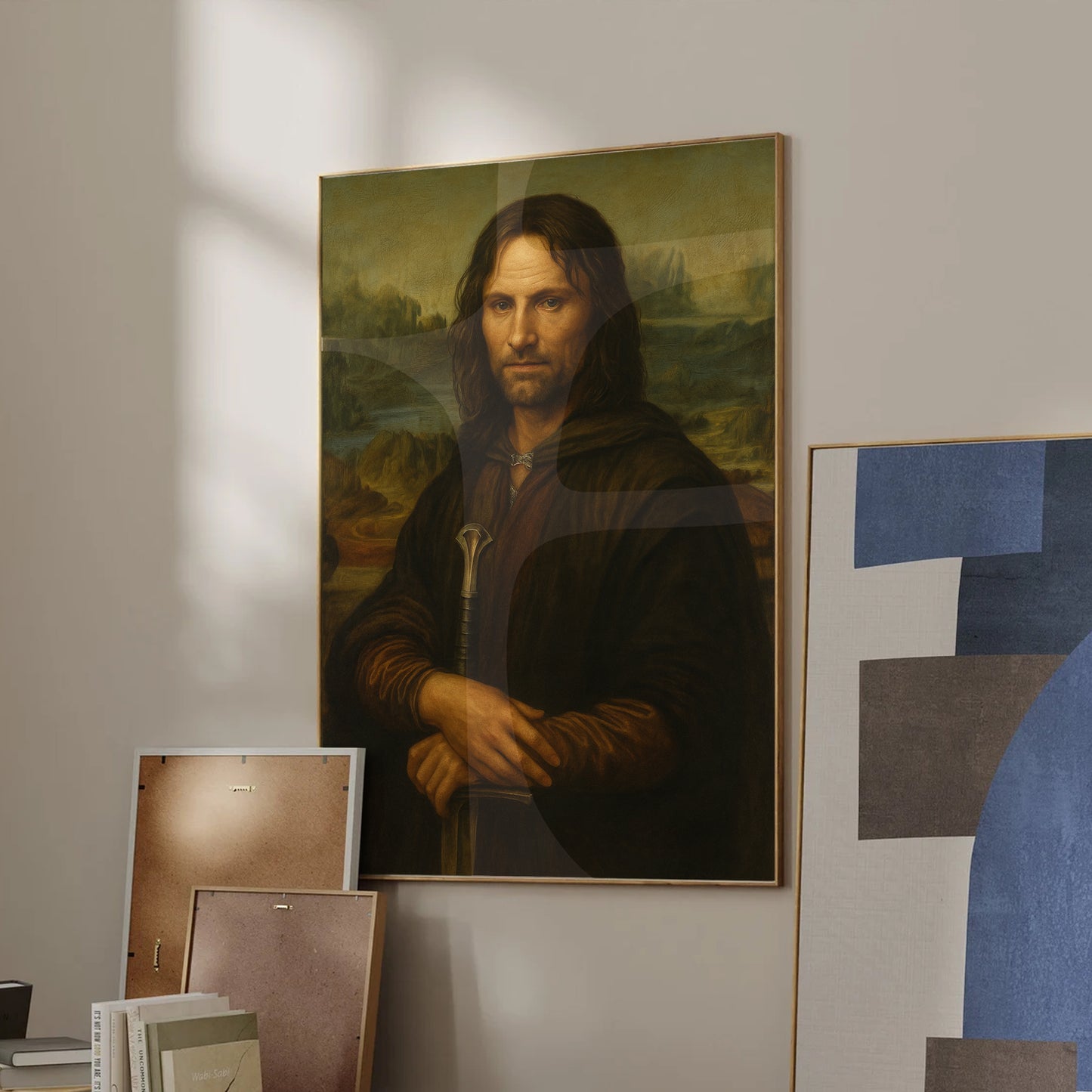 Aragorn Funny Meme Art Poster, Lord of The Rings, Davinci, Van Gogh Style Fantasy Wall Decor, Humorous Lord Artwork Print, Trendy Home Art Gift