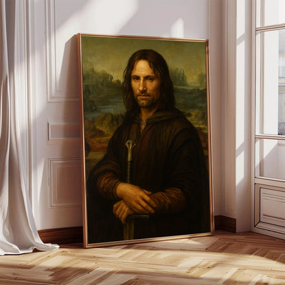 Aragorn Funny Meme Art Poster, Lord of The Rings, Davinci, Van Gogh Style Fantasy Wall Decor, Humorous Lord Artwork Print, Trendy Home Art Gift
