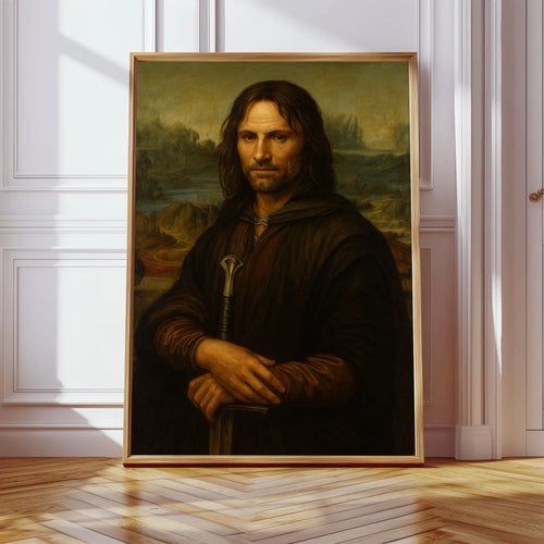 Aragorn Funny Meme Art Poster, Lord of The Rings, Davinci, Van Gogh Style Fantasy Wall Decor, Humorous Lord Artwork Print, Trendy Home Art Gift